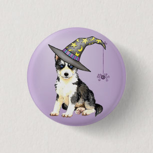 Badge Rond 2,50 Cm Husky Witch
