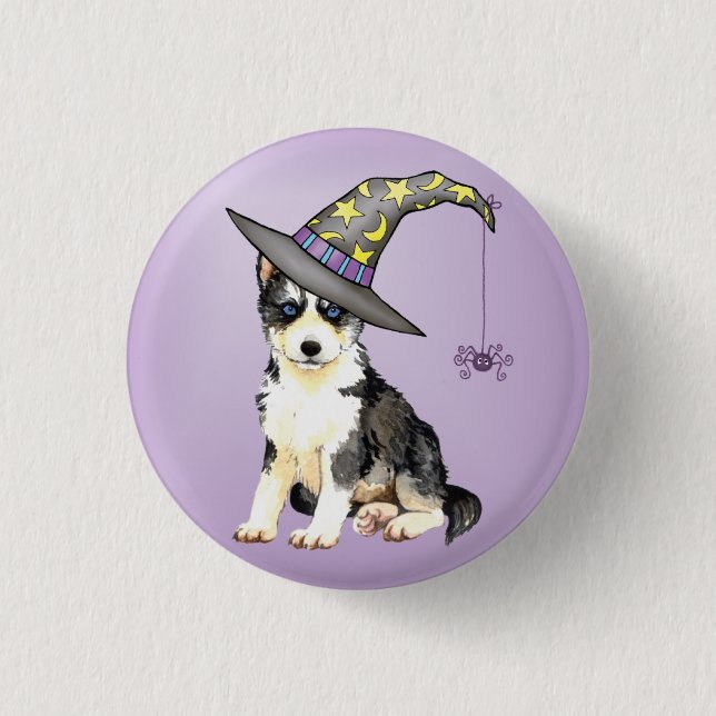 Badge Rond 2,50 Cm Husky Witch (Devant)