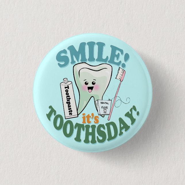 Badge Rond 2,50 Cm Hygiéniste dentaire drôle de dentiste (Devant)