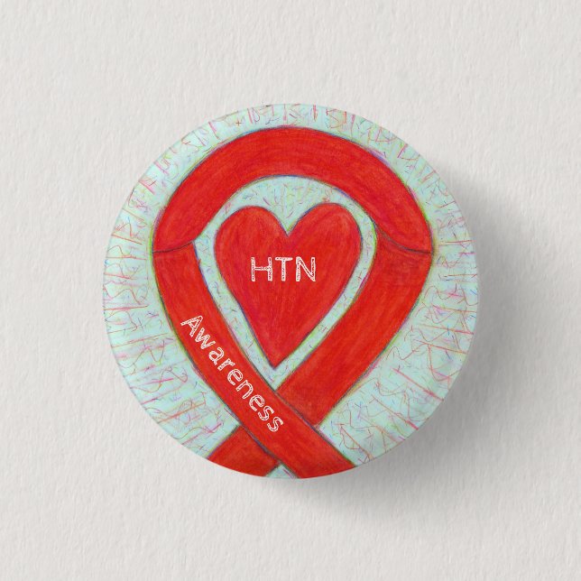 Badge Rond 2,50 Cm Hypertension (HTN) Sensibilisation Épingle à ruban (Devant)