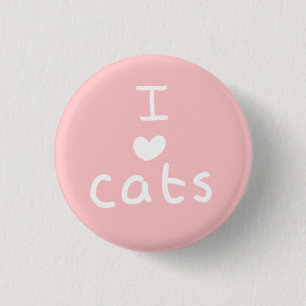 Badge Rond 2,50 Cm i <3 insigne de chats