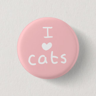 Badge Rond 2,50 Cm i <3 insigne de chats