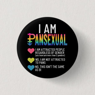 Badge Rond 2,50 Cm I Am Pansexual - LGBTQIA Pride Coeurs Arc En Ciel