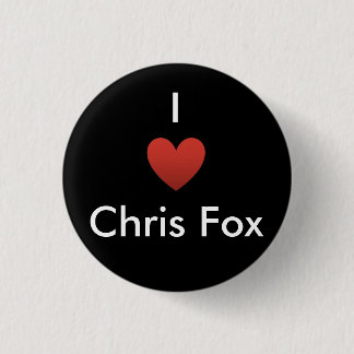 Badge Rond 2,50 Cm I bouton de Fox de Chris de coeur [noir]