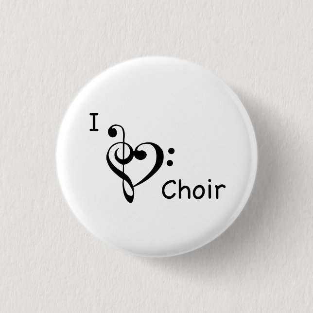 Badge Rond 2,50 Cm I bouton de musique de choeur d'amour de coeur (Devant)
