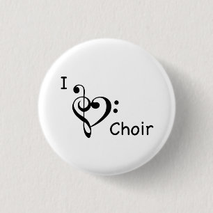 Badge Rond 2,50 Cm I bouton de musique de choeur d'amour de coeur