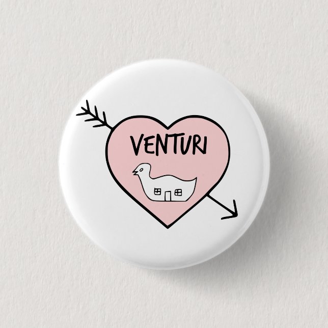 Badge Rond 2,50 Cm I bouton de Robert Venturi de coeur (Devant)