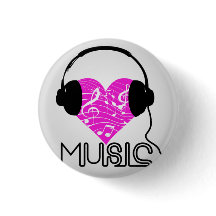 I bouton rond de musique de coeur