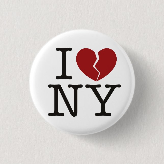 Badge Rond 2,50 Cm I [coeur brisé] NY (Devant)