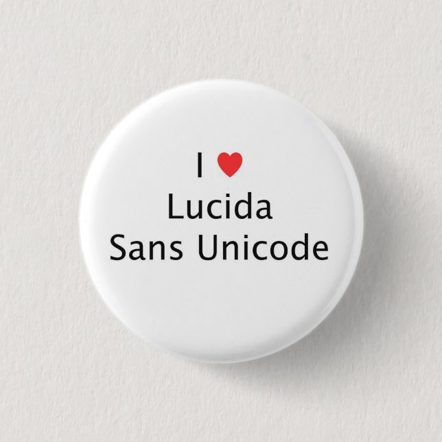 Badge Rond 2,50 Cm I coeur Lucida sans Unicode (Devant)