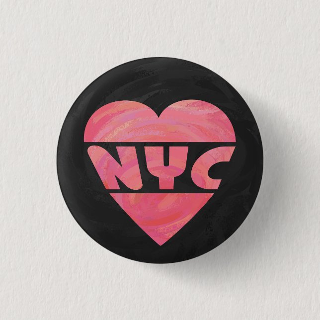 Badge Rond 2,50 Cm I Coeur NYC (Devant)