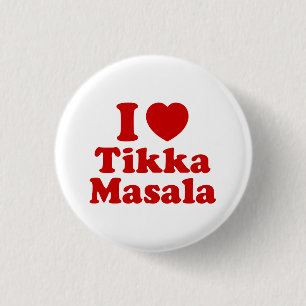Badge Rond 2,50 Cm I Heart (Amour) Tikka Masala