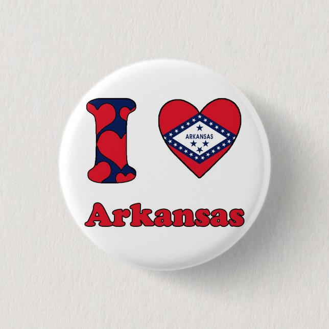 Badge Rond 2,50 Cm I love Arkansas (Devant)