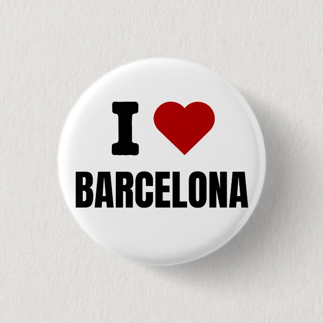 Badge Rond 2,50 Cm I love Barcelona - I heart Barcelona Spain (Devant)