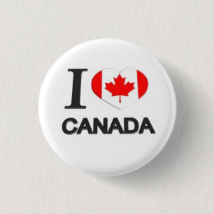 Badge Rond 2,50 Cm I Love Canada - Trucker antitrump Red Taco