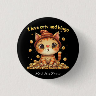 Badge Rond 2,50 Cm I Love Cats and Bingo Perfect Combo Bingo Love
