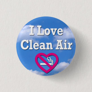 Badge Rond 2,50 Cm I Love Clean Air
