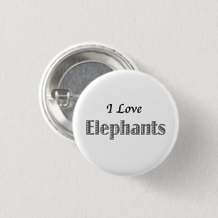 Badge Rond 2,50 Cm I Love Elephants