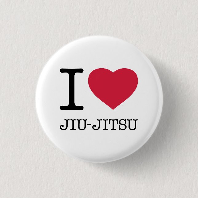 BADGE ROND 2,50 CM I LOVE JIU JITSU (Devant)