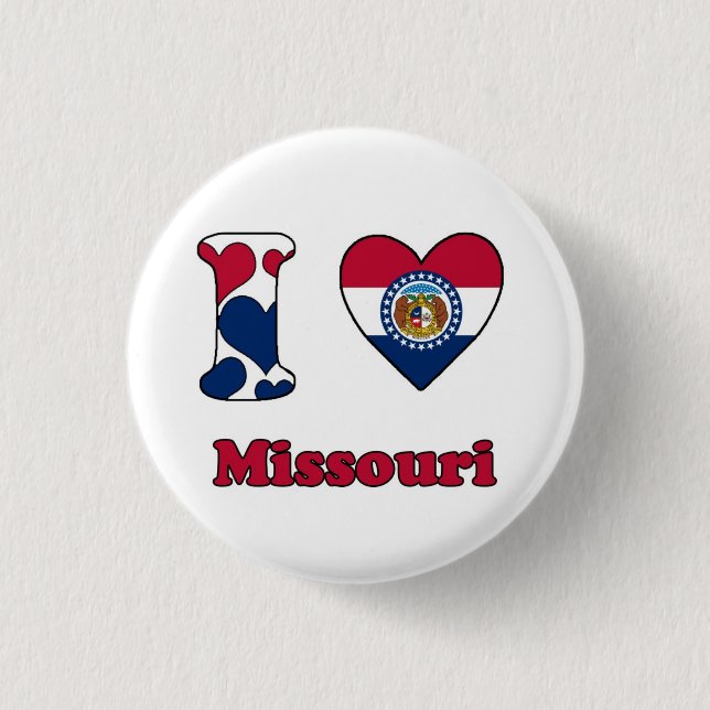 Badge Rond 2,50 Cm I love Missouri (Devant)