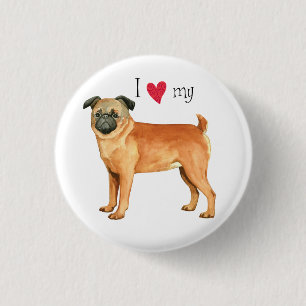 Badge Rond 2,50 Cm I Love my Petit Brabancon