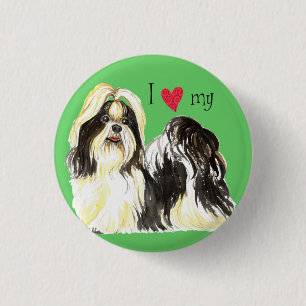 Badge Rond 2,50 Cm I Love my Shih Tzu