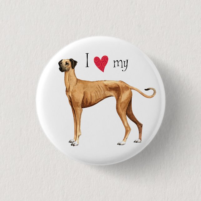 Badge Rond 2,50 Cm I love my sloughi (Devant)