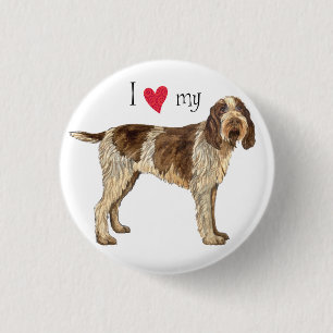 Badge Rond 2,50 Cm I Love my Spinone Italiano