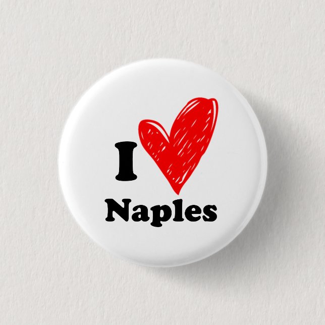 Badge Rond 2,50 Cm I love Naples (Devant)