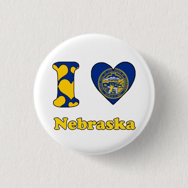 Badge Rond 2,50 Cm I love Nebraska (Devant)