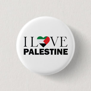 Badge Rond 2,50 Cm I Love Palestine customisé