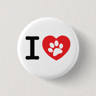 Badge Rond 2,50 Cm I Love Pets