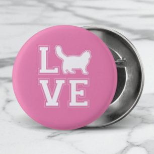 Badge Rond 2,50 Cm I Love Ragdoll Chats Tactique Audacieuse Typograph