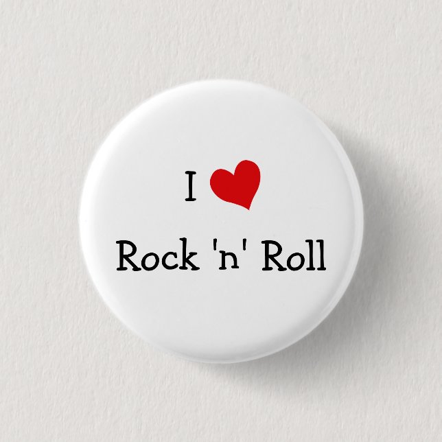 Badge Rond 2,50 Cm I Love Rock 'n' Roll (Devant)