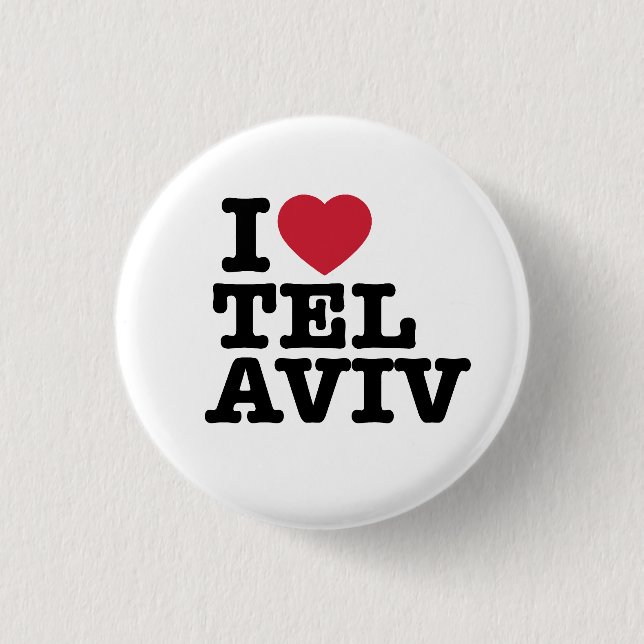 Badge Rond 2,50 Cm I Love Tel Aviv Button (Devant)