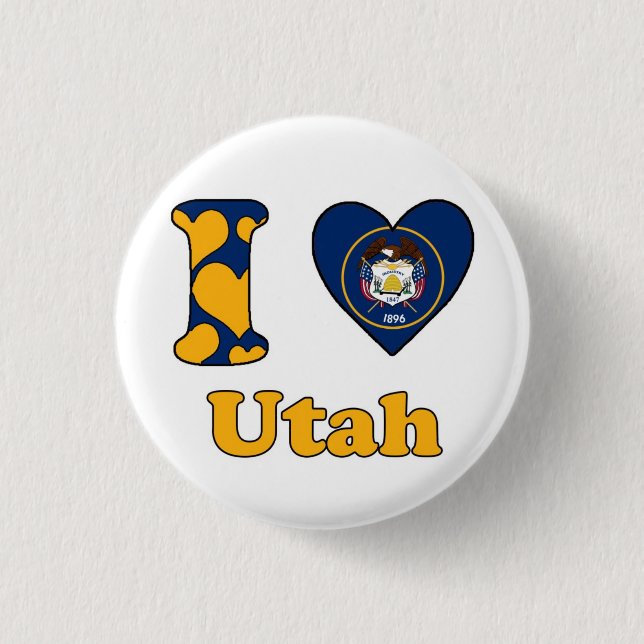 Badge Rond 2,50 Cm I love Utah (Devant)