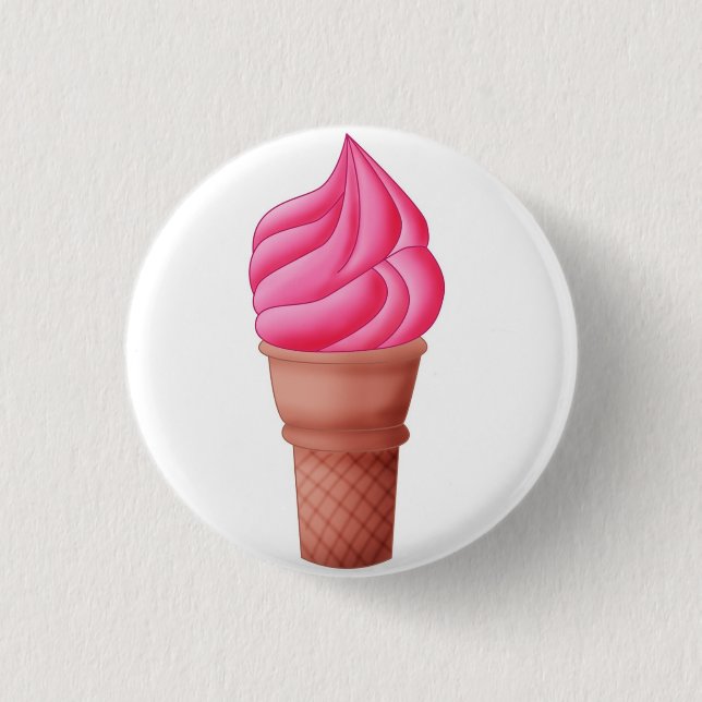 Badge Rond 2,50 Cm Icecream fraise - Bouton (Devant)
