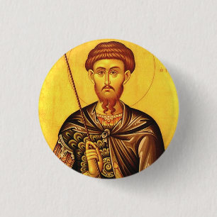 Badge Rond 2,50 Cm icône orthodoxe de saint Théodore Tiron