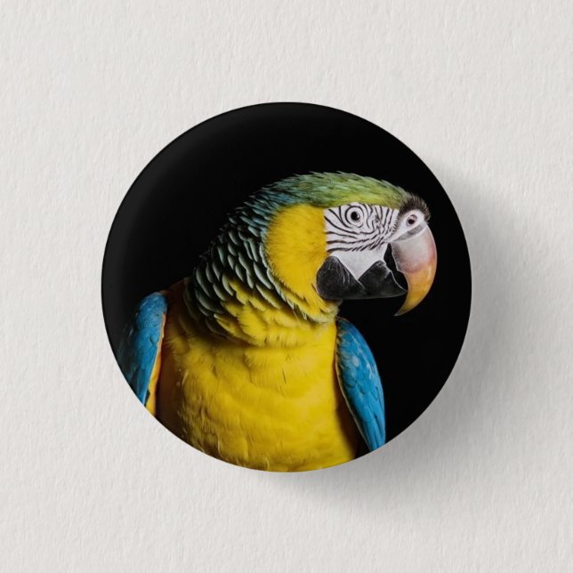 Badge Rond 2,50 Cm Icône : Perroquet macaw (Devant)