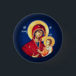 Badge Rond 2,50 Cm Icônes orthodoxes byzantines chrétiennes : Vierge<br><div class="desc">Une icône religieuse grecque orthodoxe dans l'école byzantine d'iconographie chrétienne. La Vierge Marie tenant le bébé Jésus. Cette version particulière ο de Marie est le "gorgoepikoos",  c'est-à-dire celui qui écoute et répond rapidement.</div>
