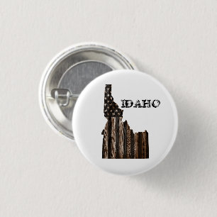 BADGE ROND 2,50 CM IDAHO PATRIOT BURNT BOIS NOIR