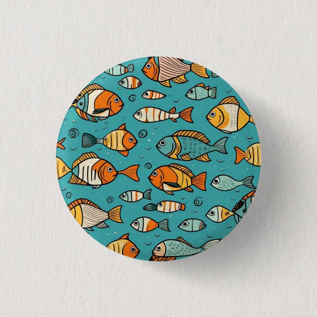 Badge Rond 2,50 Cm Idées cadeaux de motif de poisson (Devant)