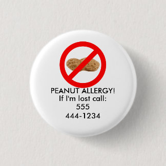 Badge Rond 2,50 Cm Identification perdue d'enfant avec l'allergie