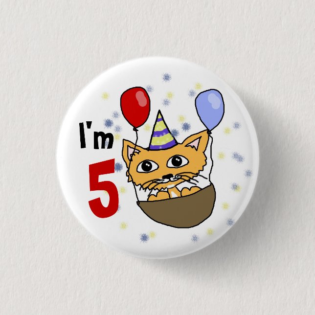 Badge Rond 2,50 Cm Ik ben 5 verjaardag (Devant)