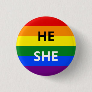Badge Rond 2,50 Cm Il/Elle lance un insigne arc-en-ciel