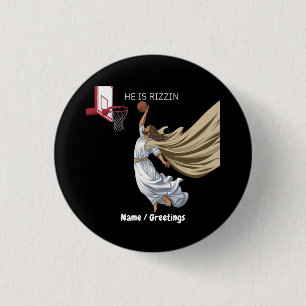 Badge Rond 2,50 Cm Il Est Rizzin Drôle Jésus Jouant Basket-Ball Retro