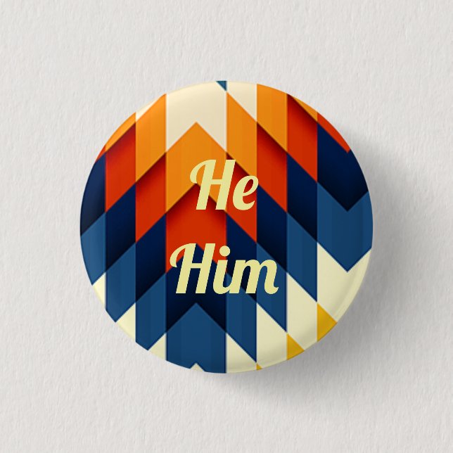 Badge Rond 2,50 Cm Il/Lui Genre Pronoun Pin (Devant)