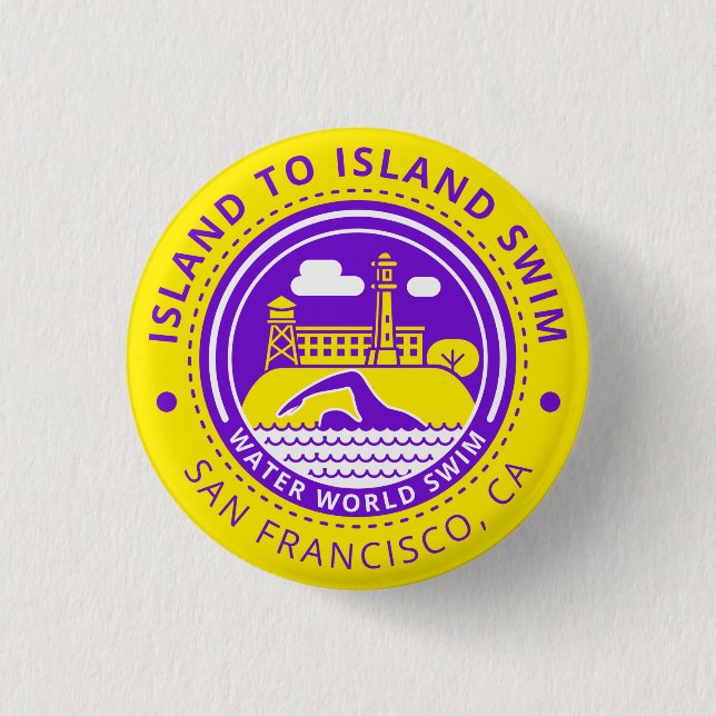 Badge Rond 2,50 Cm Île au bouton de bain d'île (Devant)