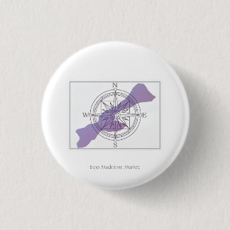 Badge Rond 2,50 Cm Île pour se repérer Boussole Petit Bouton Épinglet