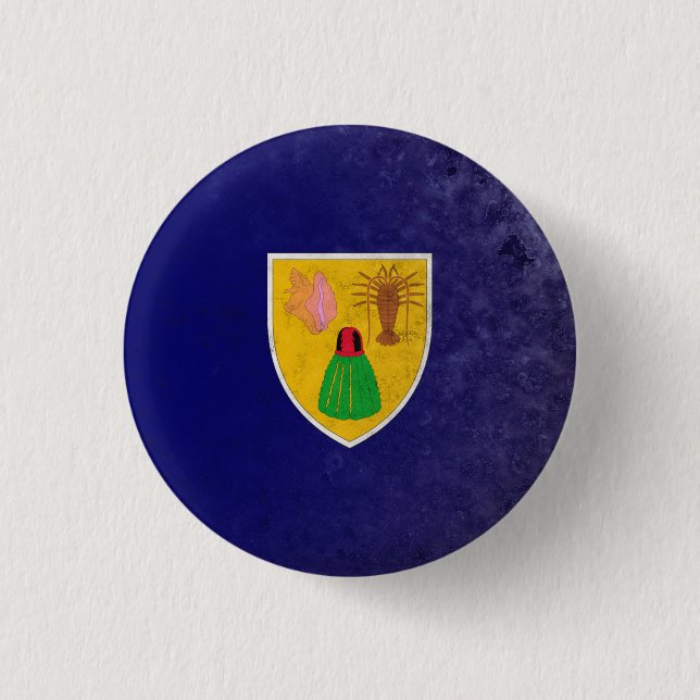 Badge Rond 2,50 Cm Îles Turques et Caïques (Devant)